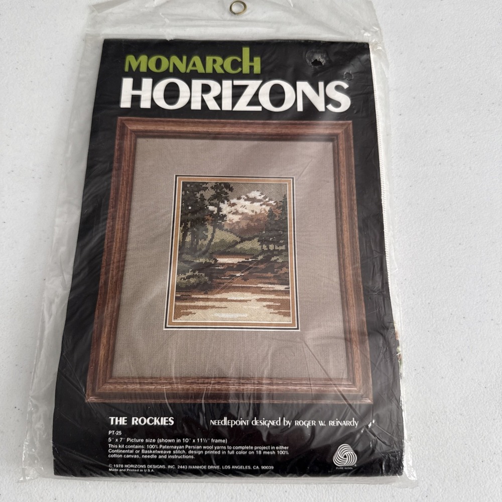 monarch horizons counted cross stitch The Rockies 5x7 1978
